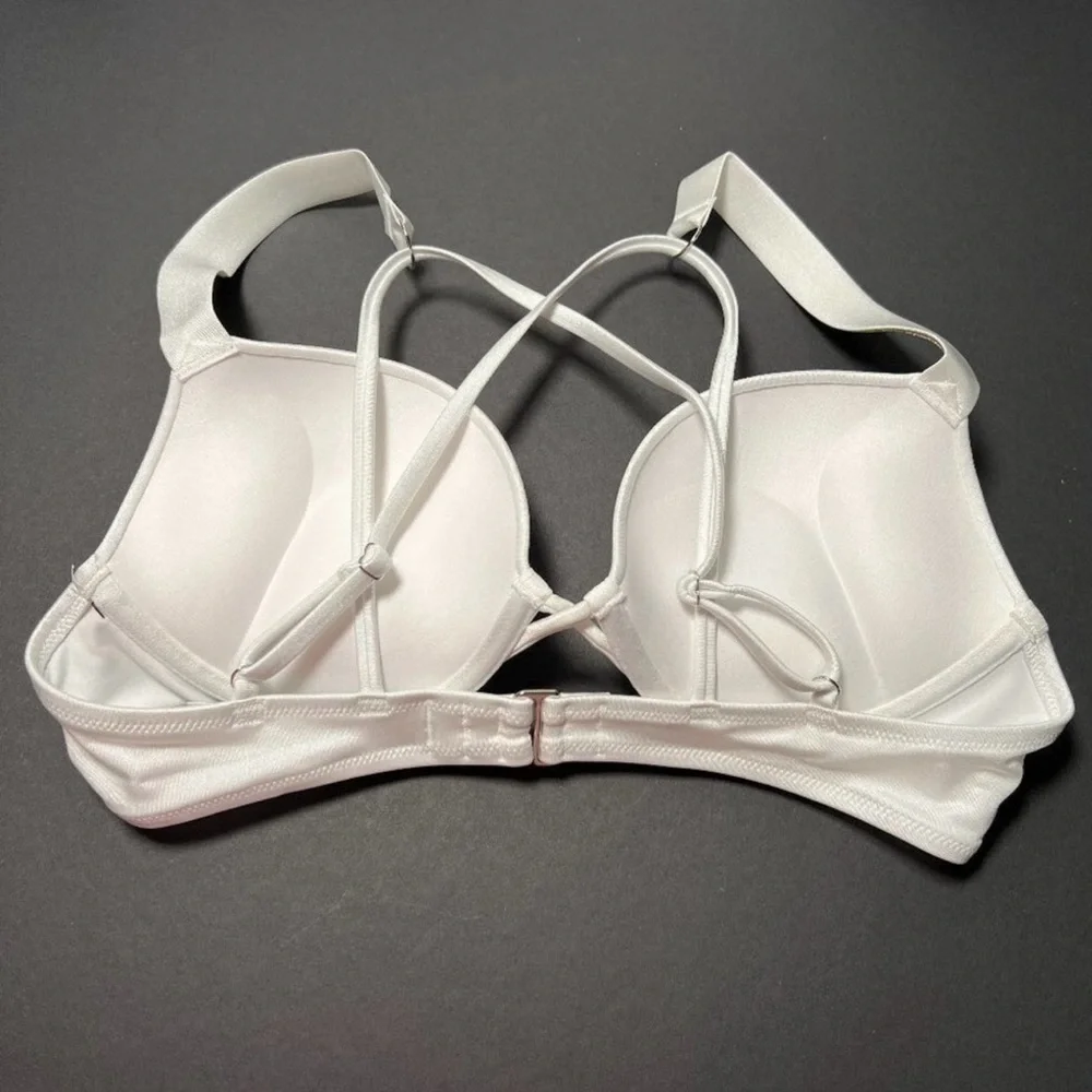 Victoria Secret 34A Bombshell Push Up Bikini Top Bride Shine Strap White - Picture 4 of 6